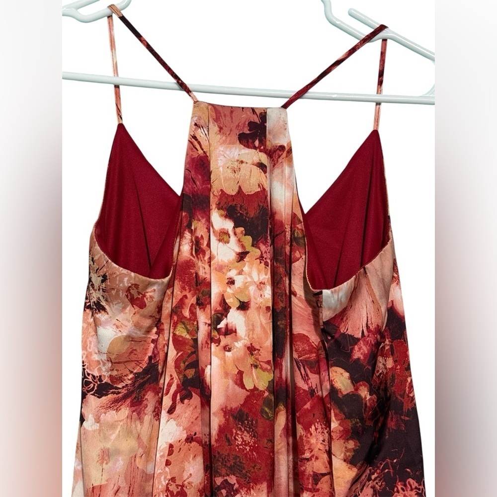 Nicole Miller Red and Pink Floral Maxi Dress Size XS - Picture 4 of 9